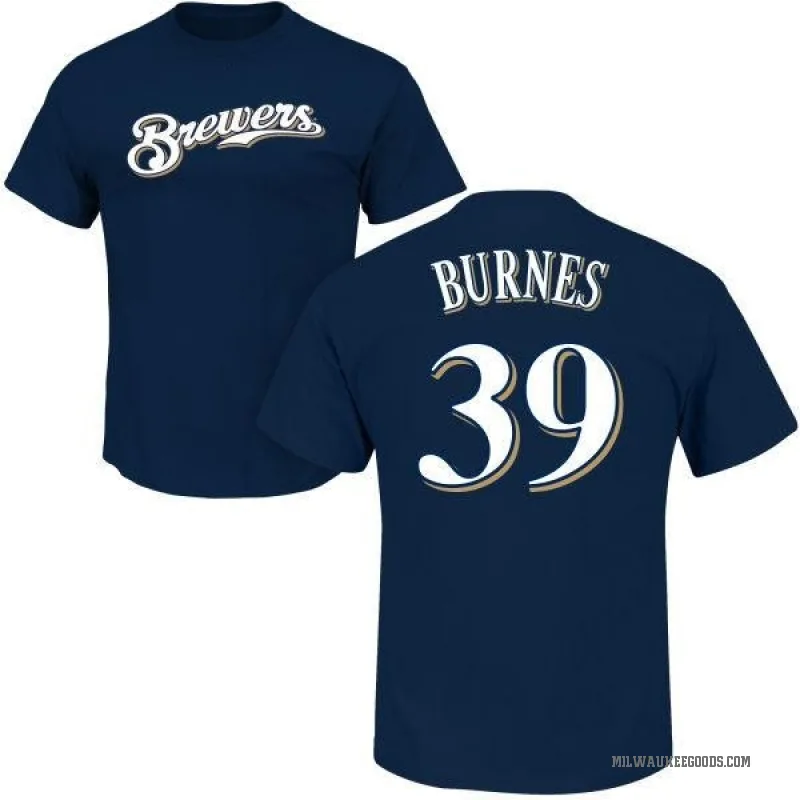 Nike Men's Milwaukee Brewers Corbin Burnes #39 Navy Cool Base Jersey